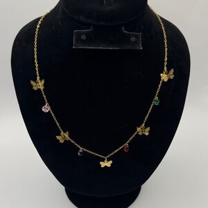 ✨ NEW Gorgeous Butterfly Adjustable Gold-Tone Over Stainless Steel Necklace ✨